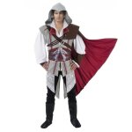Dguisement - chaks - ezio - homme - rouge - tunique  capuche - ceinture
