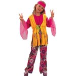 D�guisement beatnik fille - euro carnavales - 7 - 9 ans - bandeau - chemise - gilet et pantalon