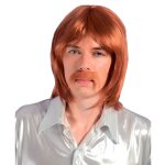 Dguisement - bobby - perruque et moustache roux - homme - annes 80
