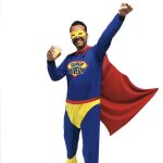 Dguisement super buveur xl - costume humoristique en polyester pour homme - bleu