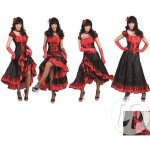 Dguisement cabaret saloon femme - marque - taille s / m - rouge et noir - polyester et dentelle
