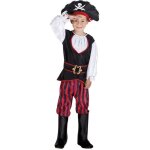 D�guisement capitaine pirate boland - 4 / 6 ans - polyester - noir / blanc / rouge
