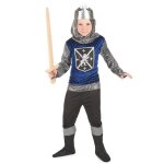 Dguisement chevalier bleu nuit garon - s 4 - 6 ans - costume de 5 pices en velours et cotte de maille ...