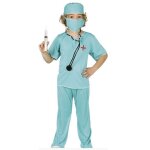 D�guisement - chirurgien bloc op�ratoire - 7 / 9 ans - bleu - blouse pantalon chapeau et masque