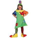 D�guisement clown - atosa - pour fille 10 / 12 ans - robe chapeau et col - multicolore et vert