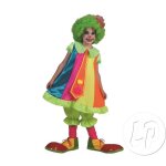 D�guisement de clown fille avec cravate - taille 128cm - polyester - pour enfants de 3 ans et plus