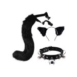 D�guisement cosplay chat furry - noir - kit complet - queue 65cm - choker avec grelots