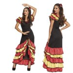 D�guisement de danseuse de rumba pour femme - boland - mod�le espagne - froufrous rouge et jaune - taille ...