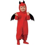 Dguisement diable halloween bb 6  12 mois - combinaison avec ailes et  capuche - rouge et noir