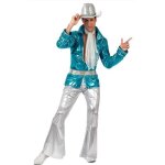 Déguisement disco bleu homme l - atosa - patte deph - polyester et coton Déguisement disco bleu homme l - atosa - patte deph - polyester et coton