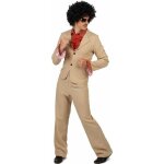 Dguisement disco homme - marron - veste pantalon et jabot - froufrous - taille unique