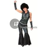 Dguisement disco noir - adulte s / m - femme - polyester - carnaval