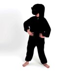 Dguisement enfant de gorille - peluche - noir - 3 ans - mixte - costume une pice