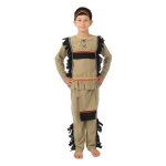 Dguisement enfant indien garon - luxe - taille m - rouge marron jaune rouge
