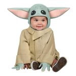 Déguisement enfant mandalorian the child - star wars - robe avec gants - taille bébé Déguisement enfant mandalorian the child - star wars - robe avec gants - taille bébé