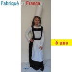 Déguisement enfant tablier - robe de bretonne - blanc et noir - 2 éléments - fille Déguisement enfant tablier - robe de bretonne - blanc et noir - 2 éléments - fille