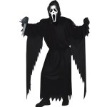 Dguisement fantme noir scream ghostface pour adulte - robe masque et ceinture inclus