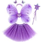 Dguisement de fe pour fille - ensembles de dguisement de papillon en tulle avec ailes de papillon ...