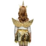 Dguisement fe licorne or pour enfant - ailes tutu et serre - tte  corne fleurie
