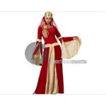 Dguisement femme mdivale rouge - taille m / l - accessoire cheveux et robe