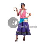 D�guisement femme reine gitane - taille l - bleu - 6 pi�ces - 100% polyester
