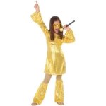 Dguisement fille disco dor - atosa - annes 1980 - jaune - pattes d'elphant