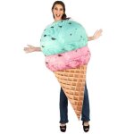 D�guisement glace en cornet adulte - multicolore - mousse souple - int�rieur - femme