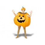Dguisement gonflable citrouille gante - accessoire halloween adulte - orange vert noir - tissu