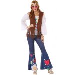 Dguisement hippie femme atosa taille m / l - pantalon tunique et gilet inclus