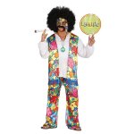 Dguisement hippie rainbow adulte - hippie - jaune - polyester