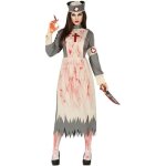 Dguisement infirmire ensanglante halloween - fiesta - taille m - gris / rouge - robe et coiffe