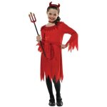 D�guisement jeune diablesse amscan - robe ceinture diad�me et collier en polyester pour fille de 4 / ...