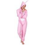 Dguisement lapin rose adulte - taille unique - mixte - blanc et rose