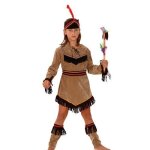 Dguisement luxe indienne fille - taille m - effet velours - franges noires - ceinture rouge et jaune ...