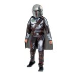 D�guisement - mandalorian premium enfant - combinaison noire imprim�e armure - cape avec velcro - masque ...