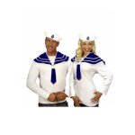 Dguisement marin blanc / bleu - horrorshop - costume pour homme et femme - 100% polyester