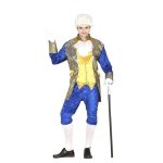 D�guisement marquis - fiestas guirca - m�di�val - veste bleue - jabot blanc - pantalon bleu
