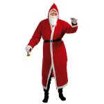 D�guisement p�re no�l feutrine capuche homme - adulte - rouge - feutrine - barbe blanche et ceinture ...