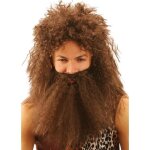 D�guisement - perruque et barbe des cavernes marron homme - taille unique - adulte