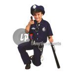 Dguisement policier enfant bleu - taille 152cm - costume complet avec pantalon veste et casquette