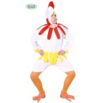 D�guisement poule adulte l 52 - 54 - blanc et jaune - 6 pi�ces