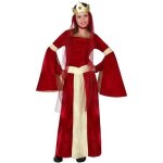 Dguisement princesse mdivale rouge - enfant 4 - 6 ans - robe ceinture couronne et voile