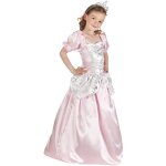 Dguisement de princesse rose - boland - lalie - satin et tissu argent - enfant fille 3 ans et plus