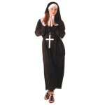 Dguisement religieuse xxl - robe noire avec col et coiffe - adulte femme
