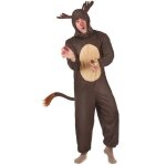 D�guisement renne adulte no�l - marron satin� - taille unique pour homme