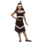 D�guisement - smiffys - am�rindienne fille 7 - 9 ans - robe � franges - bandeau � plume - marron