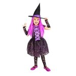 Dguisement de sorcire - rubies - moonlight - robe chapeau mitaines - violet noir - enfant 3 ans et ...