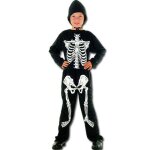 Dguisement squelette enfant avec capuche - noir et blanc - taille l - garon - a partir de 4 ans - polyester ...