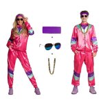 D�guisement surv�tement ann�es 80 90 rose - unisexe - partyxclusive costume r�tro disco carnaval - kit ...
