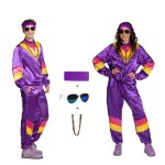 D�guisement surv�tement ann�es 80 90 violet - unisexe - partyxclusive costume r�tro disco carnaval - ...